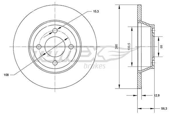 Brzdový kotúč TOMEX Brakes